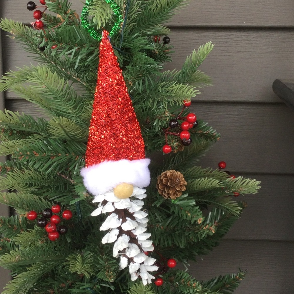 Handmade Pinecone Gnome Christmas Ornament